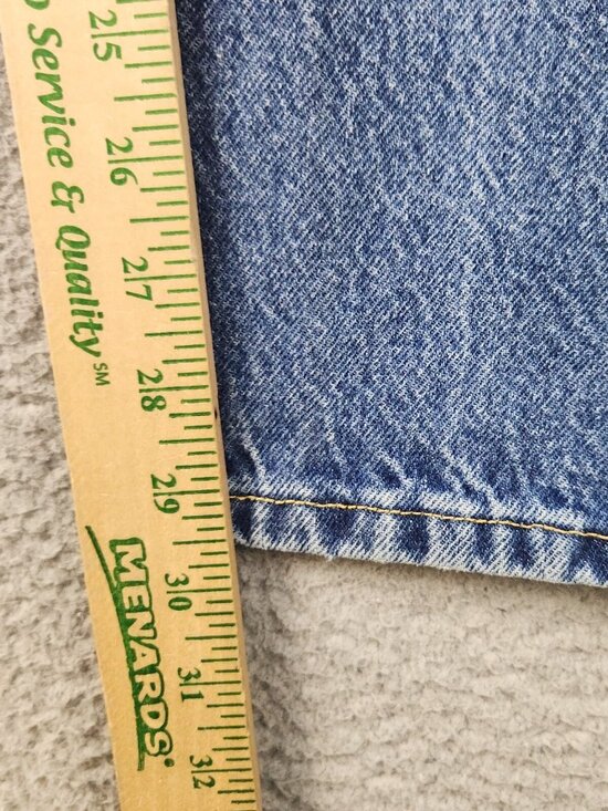Mens 33x32 Blue Vintage LEE Jeans Regular Fit Straight Leg Stonewash Wallet Wear - Picture 5 of 9